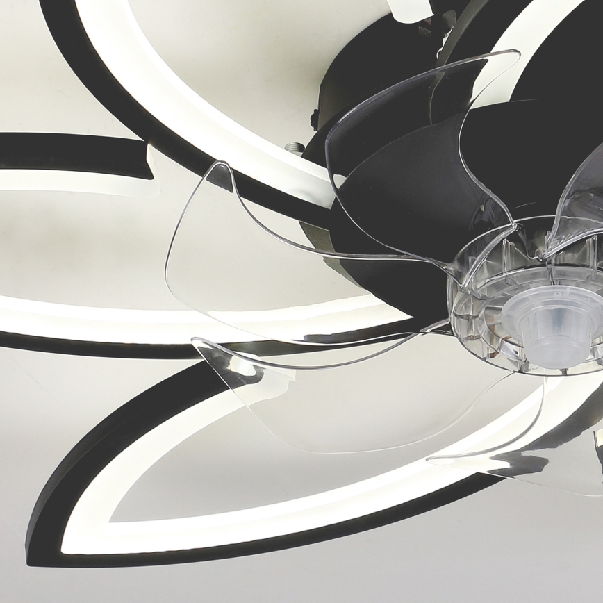Brilagi - Dimmbare LED-Deckenleuchte mit Ventilator LED/50W/230V 3000-6500K schwarz + Fernbedienung