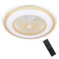 Brilagi - Dimmbare LED-Leuchte mit Ventilator RONDA LED/48W/230V 3000-6000K golden + Fernbedienung