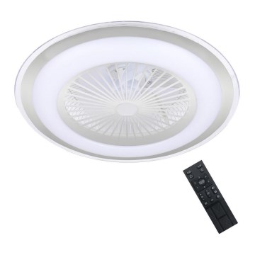 Brilagi - Dimmbare LED-Leuchte mit Ventilator RONDA LED/48W/230V 3000-6000K silber+Fernbedienung