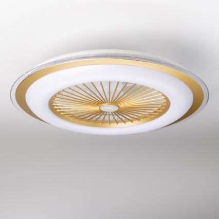 Brilagi - Dimmbare LED-Leuchte mit Ventilator RONDA LED/48W/230V 3000-6000K golden + Fernbedienung