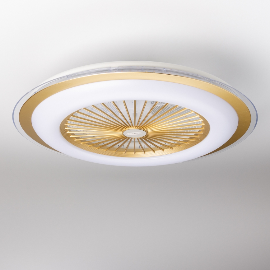 Brilagi - Dimmbare LED-Leuchte mit Ventilator RONDA LED/48W/230V 3000-6000K golden + Fernbedienung