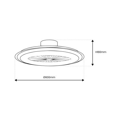 Brilagi - Dimmbare LED-Leuchte mit Ventilator RONDA LED/48W/230V 3000-6000K golden + Fernbedienung