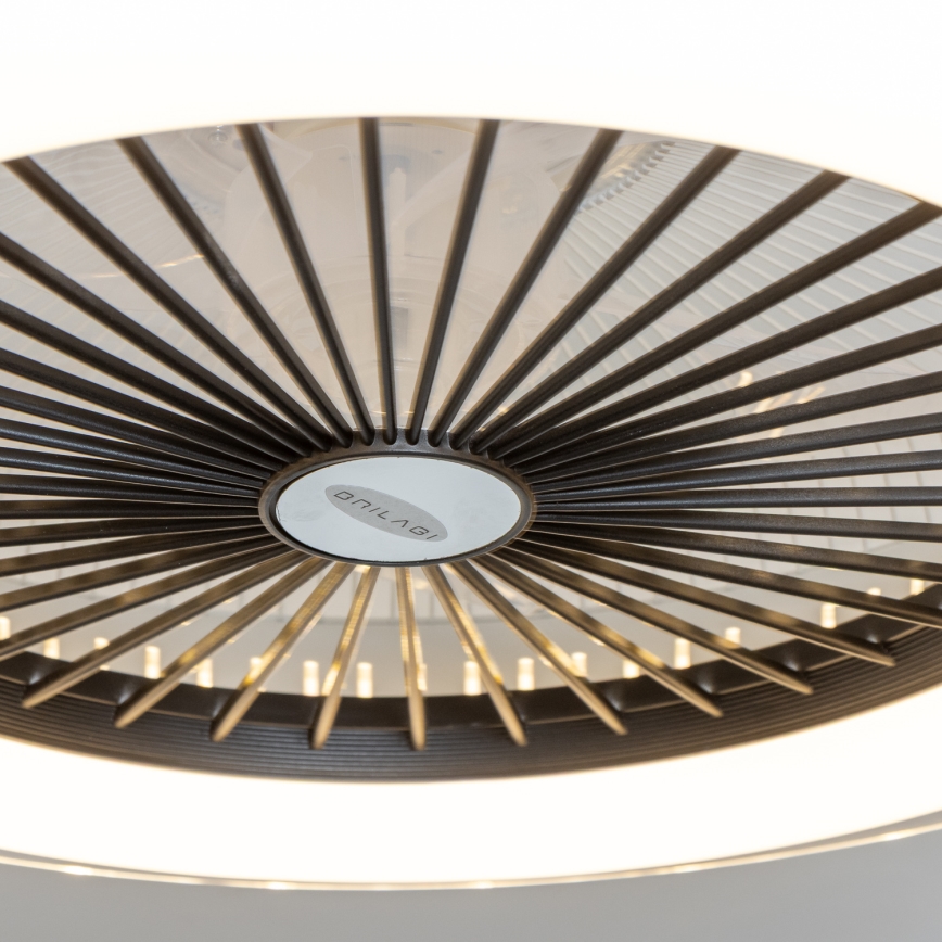 Brilagi - Dimmbare LED-Leuchte mit Ventilator RONDA LED/48W/230V 3000-6000K schwarz + Fernbedienung