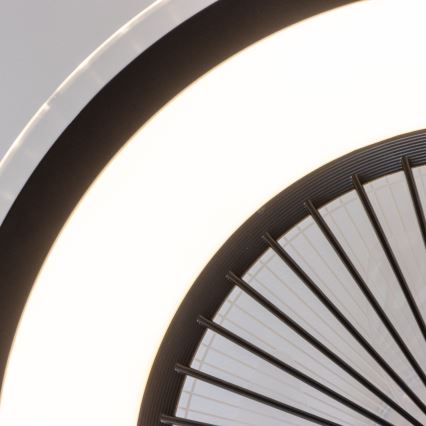 Brilagi - Dimmbare LED-Leuchte mit Ventilator RONDA LED/48W/230V 3000-6000K schwarz + Fernbedienung