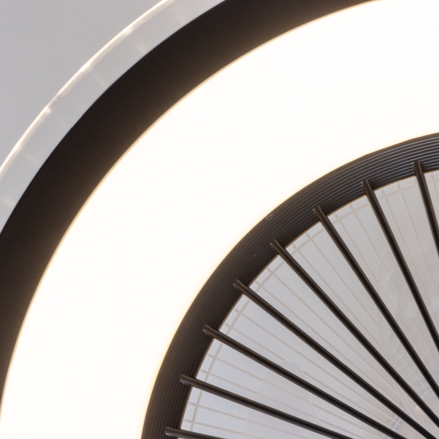 Brilagi - Dimmbare LED-Leuchte mit Ventilator RONDA LED/48W/230V 3000-6000K schwarz + Fernbedienung
