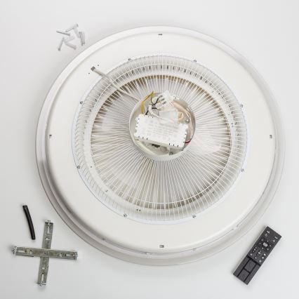 Brilagi - Dimmbare LED-Leuchte mit Ventilator RONDA LED/48W/230V 3000-6000K silbern + Fernbedienung