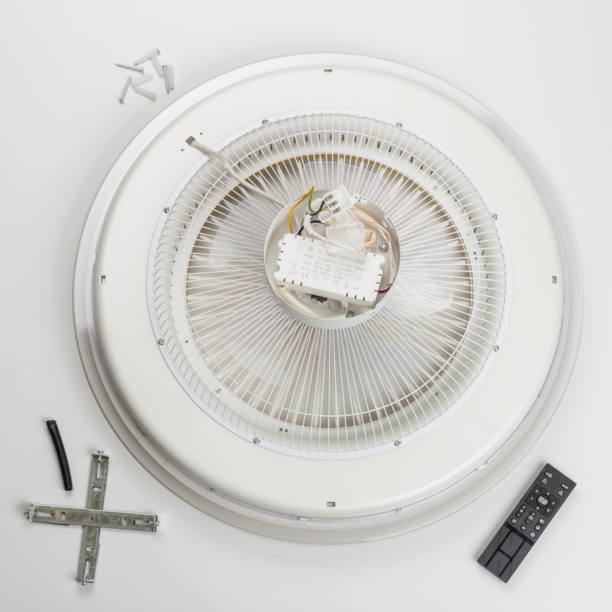 Brilagi - Dimmbare LED-Leuchte mit Ventilator RONDA LED/48W/230V 3000-6000K silbern + Fernbedienung