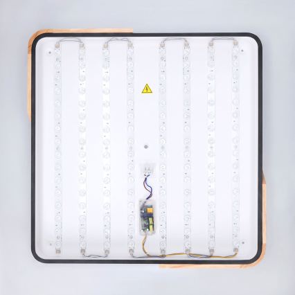 Brilagi - Dimmbare LED-Deckenleuchte PILANA LED/48W/230V 3000-6500K Eiche/Schwarz 56x56 cm + Fernbedienung