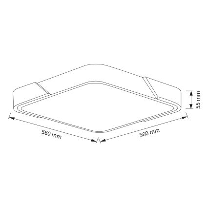 Brilagi - Dimmbare LED-Deckenleuchte PILANA LED/48W/230V 3000-6500K Eiche/Schwarz 56x56 cm + Fernbedienung