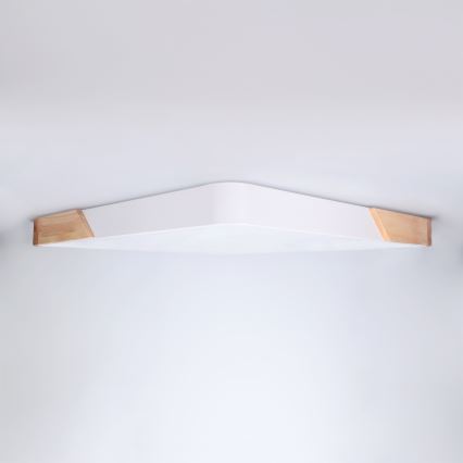 Brilagi - LED-dimmbare Deckenleuchte PILANA LED/60W/230V 3000-6500K Eiche/Weiß 56x56 cm + Fernbedienung