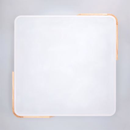 Brilagi - LED-dimmbare Deckenleuchte PILANA LED/60W/230V 3000-6500K Eiche/Weiß 56x56 cm + Fernbedienung
