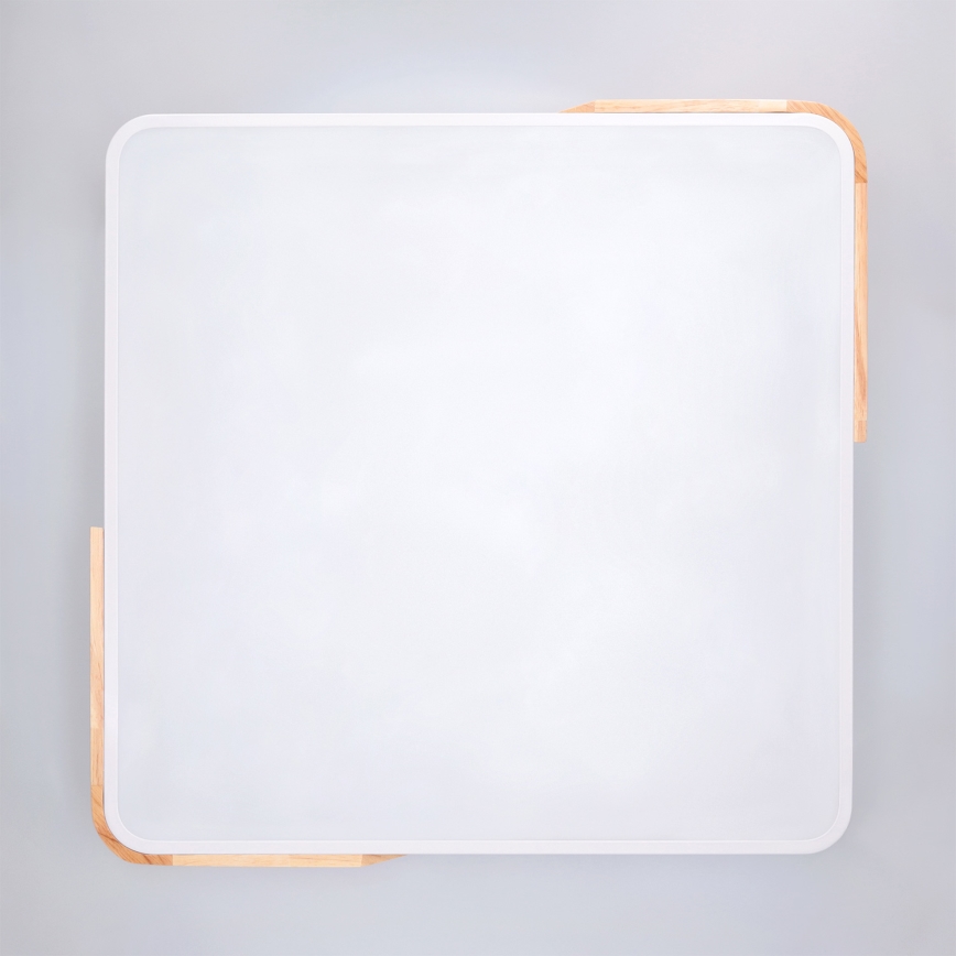 Brilagi - LED-dimmbare Deckenleuchte PILANA LED/60W/230V 3000-6500K Eiche/Weiß 56x56 cm + Fernbedienung