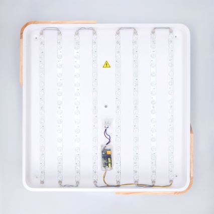 Brilagi - LED-dimmbare Deckenleuchte PILANA LED/60W/230V 3000-6500K Eiche/Weiß 56x56 cm + Fernbedienung