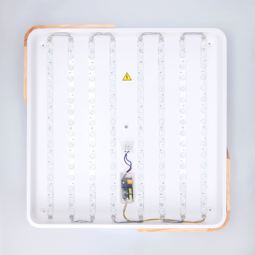 Brilagi - LED-dimmbare Deckenleuchte PILANA LED/60W/230V 3000-6500K Eiche/Weiß 56x56 cm + Fernbedienung