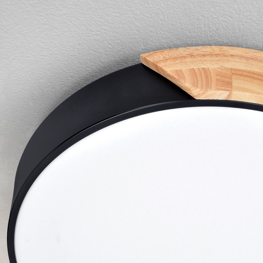 Brilagi - LED-dimmbare Deckenleuchte PILANA LED/60W/230V 3000-6500K Eiche/Schwarz Ø 60 cm + Fernbedienung