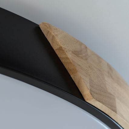 Brilagi - LED-dimmbare Deckenleuchte PILANA LED/72W/230V 3000-6500K Eiche/Schwarz Durchmesser 80 cm + Fernbedienung