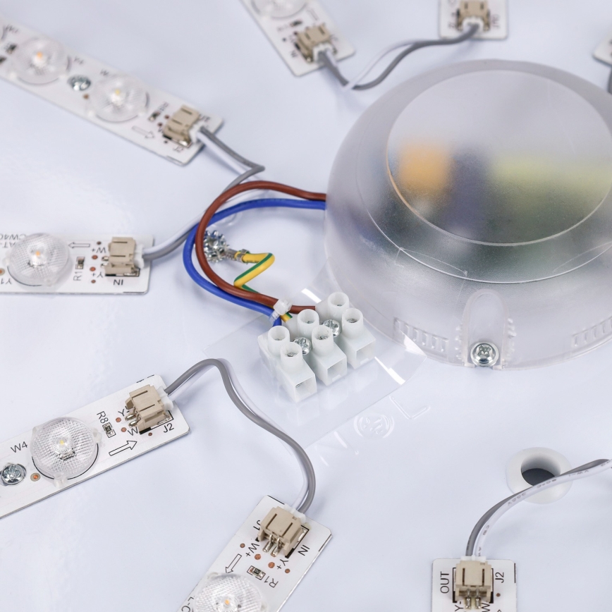 Brilagi - LED-dimmbare Deckenleuchte PILANA LED/72W/230V 3000-6500K Eiche/Schwarz Durchmesser 80 cm + Fernbedienung