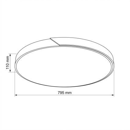 Brilagi - LED-dimmbare Deckenleuchte PILANA LED/72W/230V 3000-6500K Eiche/Schwarz Durchmesser 80 cm + Fernbedienung