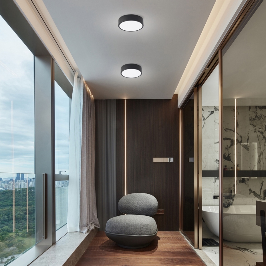 Brilagi - LED-dimmbare Deckenleuchte POOL LED/18W/230V 3000-6000K 20 cm schwarz + Fernbedienung