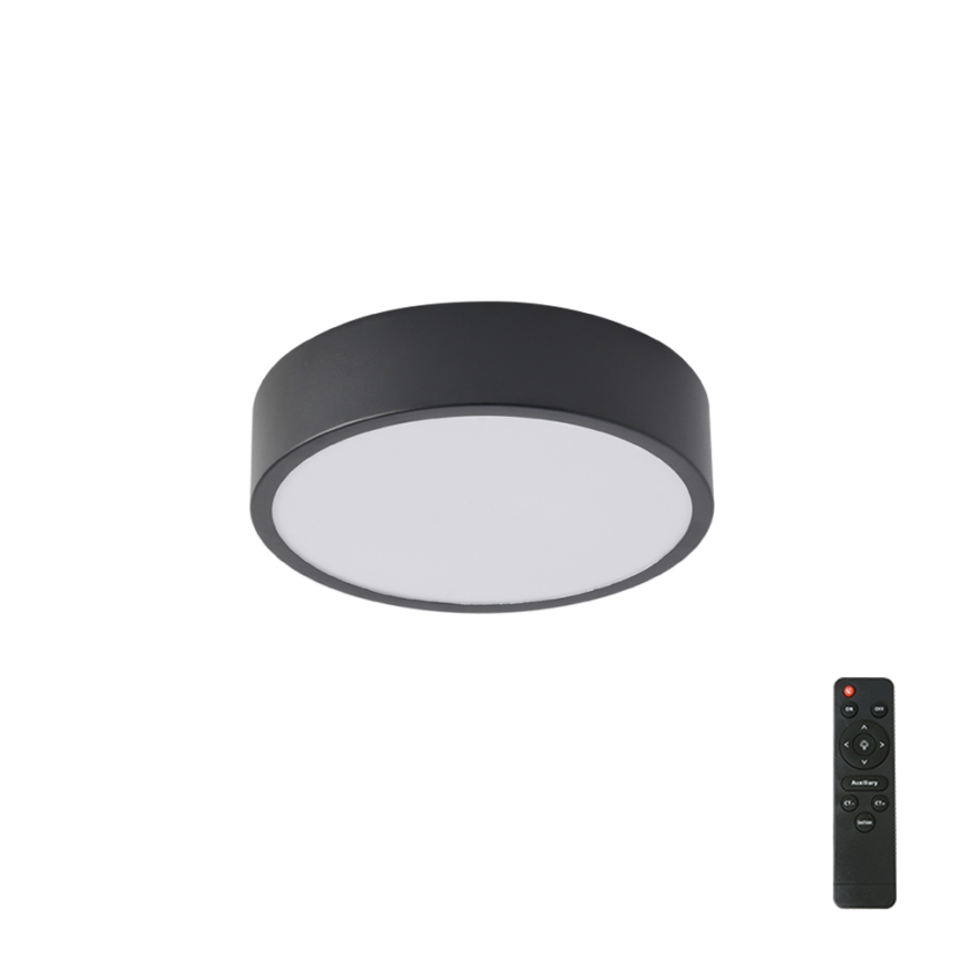 Brilagi - LED-dimmbare Deckenleuchte POOL LED/18W/230V 3000-6000K 20 cm schwarz + Fernbedienung