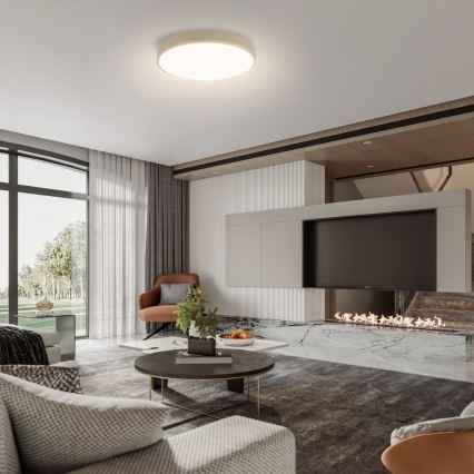 Brilagi - POOL dimmbare LED-Deckenleuchte 48W/230V 3000–6000K Ø 40 cm beige + Fernbedienung