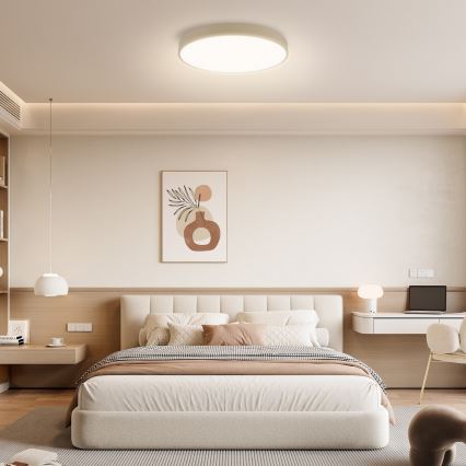 Brilagi - LED-dimmbare Deckenleuchte POOL LED/60W/230V 3000-6000K Durchmesser 50 cm beige + Fernbedienung