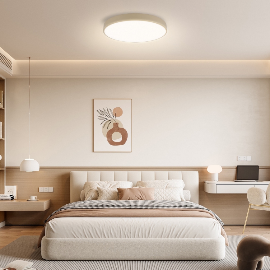 Brilagi - LED-dimmbare Deckenleuchte POOL LED/60W/230V 3000-6000K Durchmesser 50 cm beige + Fernbedienung