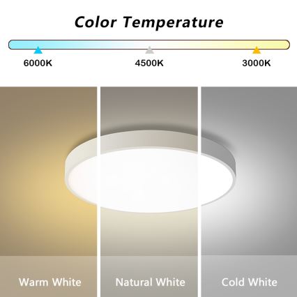 Brilagi - LED-dimmbare Deckenleuchte POOL LED/60W/230V 3000-6000K Ø 60 cm weiß + Fernbedienung