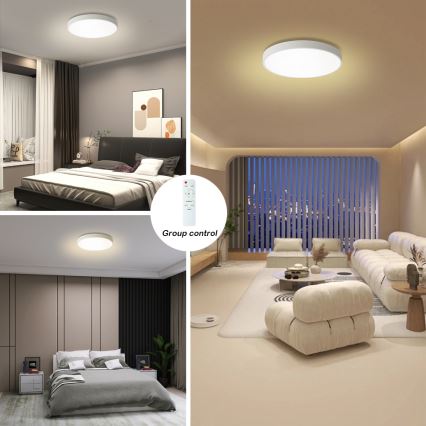 Brilagi - LED-dimmbare Deckenleuchte POOL LED/60W/230V 3000-6000K Ø 60 cm weiß + Fernbedienung