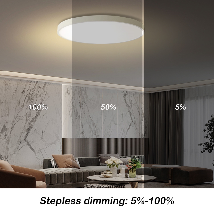 Brilagi - LED-dimmbare Deckenleuchte POOL SMART LED/100W/230V 3000-6000K Ø 80 cm Wi-Fi Tuya weiß + Fernbedienung