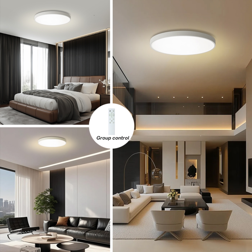 Brilagi - LED-dimmbare Deckenleuchte POOL SMART LED/100W/230V 3000-6000K Ø 80 cm Wi-Fi Tuya weiß + Fernbedienung