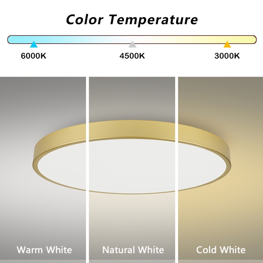 Brilagi - LED dimmbare Deckenleuchte POOL SMART LED/128W/230V 3000-6000K 100 cm goldfarben Wi-Fi Tuya + Fernbedienung