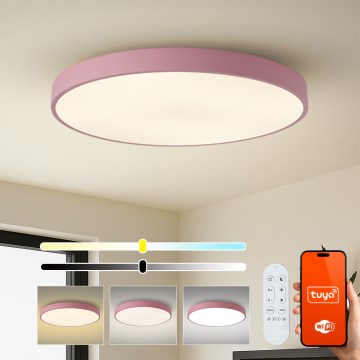 Brilagi - Dimmbare LED-Leuchte POOL SMART LED/128W/230V Ø 100 cm 3000-6000K Wi-Fi Tuya + Fernbedienung rosa