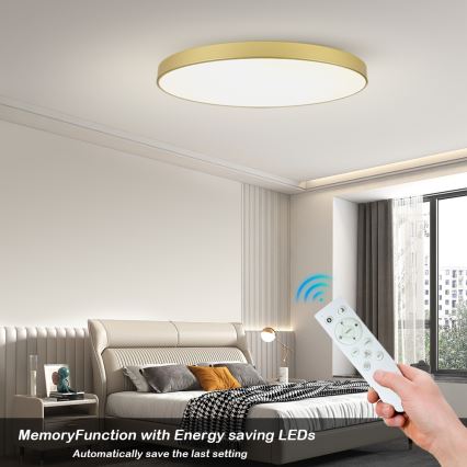 Brilagi - LED-dimmbare Deckenleuchte POOL SMART LED/180W/230V 3000-6000K 120 cm goldfarben Wi-Fi Tuya + Fernbedienung