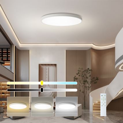 Brilagi - LED-dimmbare Deckenleuchte POOL SMART LED/180W/230V 3000-6000K Ø 120 cm Wi-Fi Tuya weiß + Fernbedienung