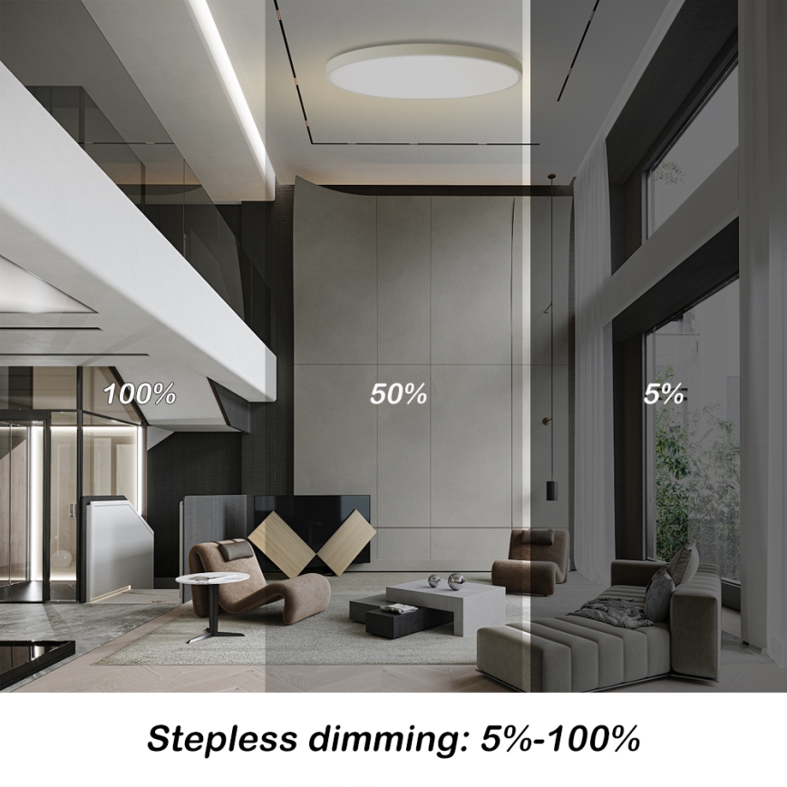 Brilagi - LED-dimmbare Deckenleuchte POOL SMART LED/180W/230V 3000-6000K Ø 120 cm Wi-Fi Tuya weiß + Fernbedienung