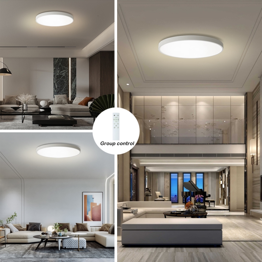 Brilagi - LED-dimmbare Deckenleuchte POOL SMART LED/180W/230V 3000-6000K Ø 120 cm Wi-Fi Tuya weiß + Fernbedienung