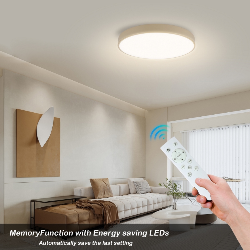 Brilagi - LED-dimmbare Deckenleuchte POOL SMART LED/60W/230V 3000-6000K Ø 50 cm Wi-Fi Tuya beige + Fernbedienung