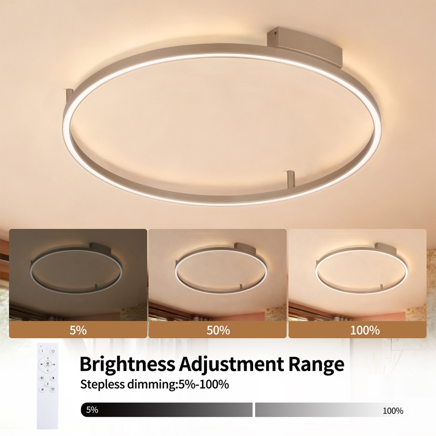 Brilagi - LED-dimmbare Deckenleuchte PORTOFINO LED/60W/230V 3000-6000K Ø 80 cm beige + Fernbedienung