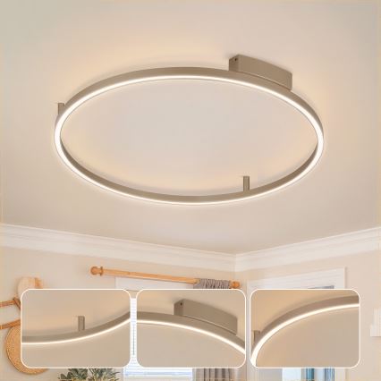 Brilagi - LED-dimmbare Deckenleuchte PORTOFINO LED/60W/230V 3000-6000K Ø 80 cm beige + Fernbedienung