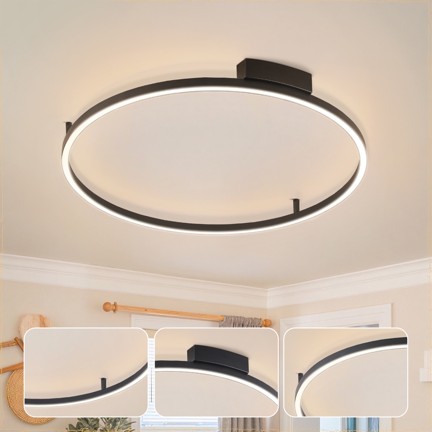 Brilagi - LED-dimmbare Deckenleuchte PORTOFINO LED/60W/230V 3000-6000K Ø 80 cm schwarz + Fernbedienung