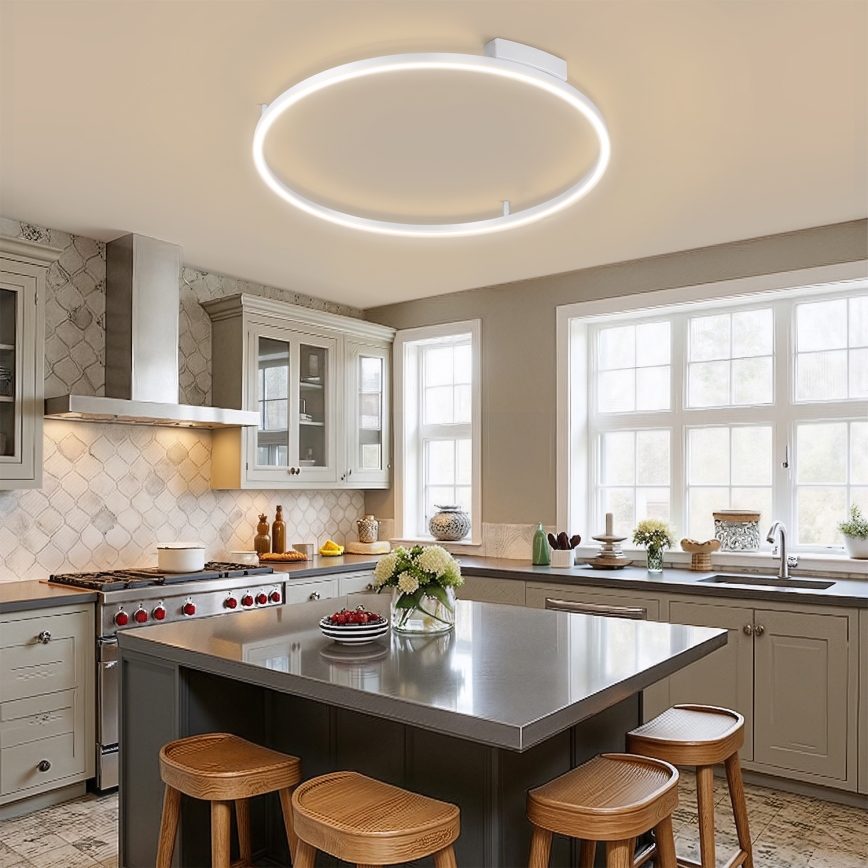 Brilagi - LED-dimmbare Deckenleuchte PORTOFINO LED/60W/230V 3000-6000K Ø 80 cm silber + Fernbedienung