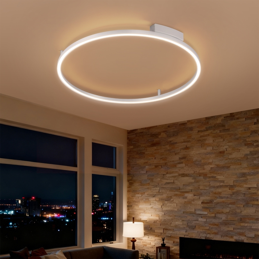 Brilagi - LED-dimmbare Deckenleuchte PORTOFINO LED/60W/230V 3000-6000K Ø 80 cm silberfarben + Fernbedienung
