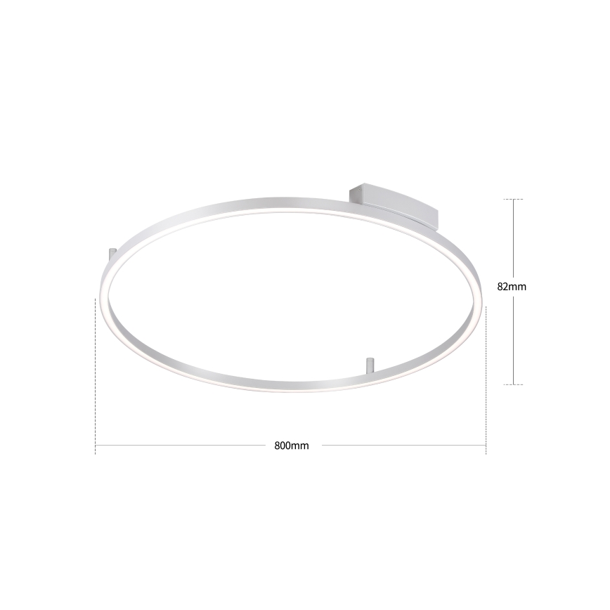 Brilagi - LED-dimmbare Deckenleuchte PORTOFINO LED/60W/230V 3000-6000K Ø 80 cm silberfarben + Fernbedienung
