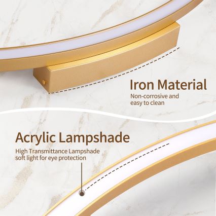 Brilagi - PORTOFINO LED-dimmbare Deckenleuchte, 85 W, 230 V, 3000–6000 K, Ø 120 cm, goldfarben + Fernbedienung