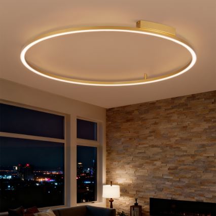Brilagi - dimmbare LED-Deckenleuchte PORTOFINO LED/85W/230V 3000-6000K Ø 120 cm goldfarben + Fernbedienung