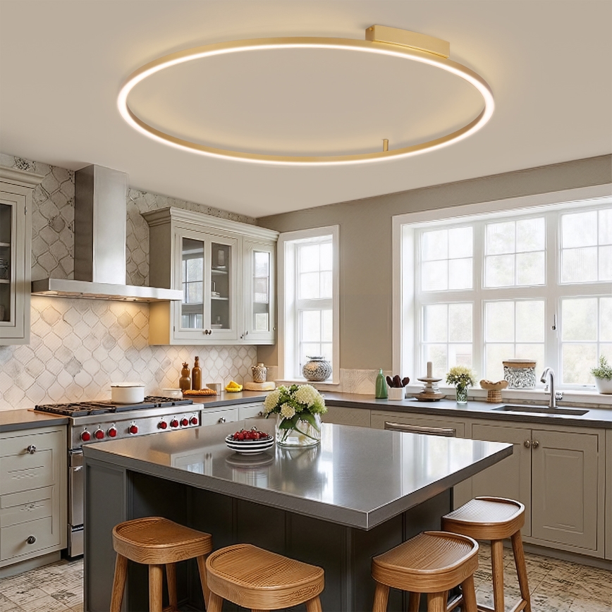 Brilagi - dimmbare LED-Deckenleuchte PORTOFINO LED/85W/230V 3000-6000K Ø 120 cm goldfarben + Fernbedienung