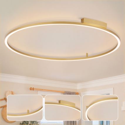Brilagi - dimmbare LED-Deckenleuchte PORTOFINO LED/85W/230V 3000-6000K Ø 120 cm goldfarben + Fernbedienung