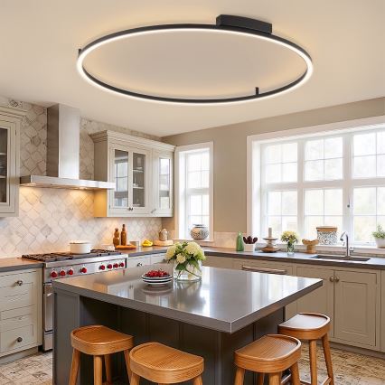 Brilagi - LED-dimmbare Deckenleuchte PORTOFINO LED/85W/230V 3000-6000K Ø 120 cm schwarz + Fernbedienung