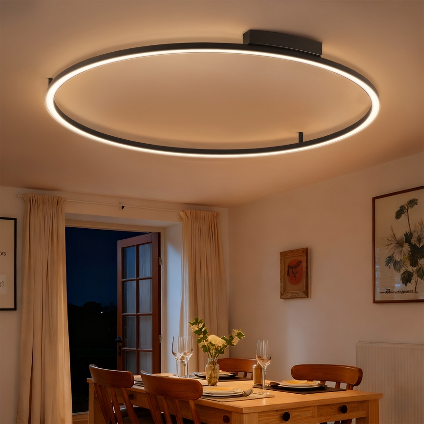 Brilagi - LED-dimmbare Deckenleuchte PORTOFINO LED/85W/230V 3000-6000K Ø 120 cm schwarz + Fernbedienung